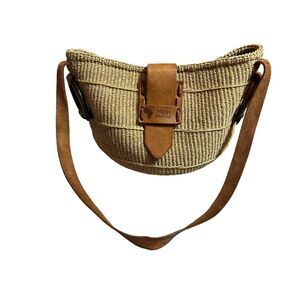 Brown Woven Tote Bag